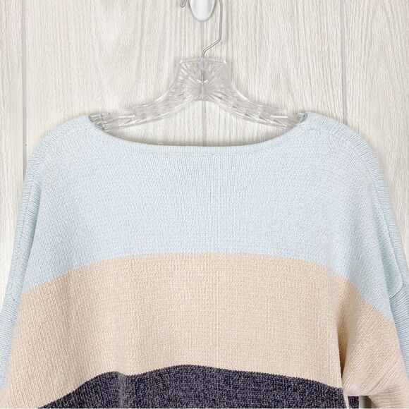 Soft Surroundings | Lisbeth Chenille Striped V Neck Sweater Size Petite XL - Picture 4 of 12